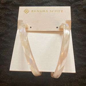 Kendra Scott irredesant white hoops... large. Worn one time.